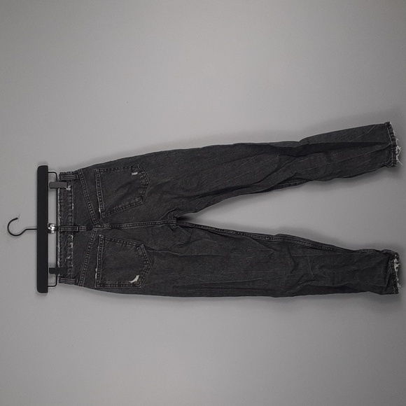 Zara High Waist Distressed Black Mom Jeans - Picture 9 of 9